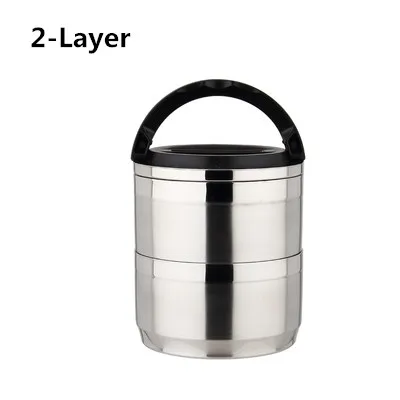 2-Layer Высокое качество 304 нержавеющая сталь Ланч-бокс для детей для пикника многослойный Бенто-бокс кухонный пищевой контейнер Теплоизоляционный Ланч-бокс - Цвет: 2-Layer