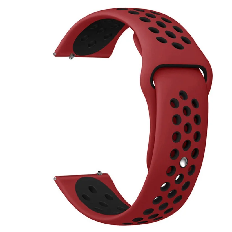 Мягкий силиконовый ремешок для часов samsung Galaxy Watch Active Band Galaxy 42 мм ремешок классический S2 спортивный 20 мм быстросъемный ремешок для часов - Цвет ремешка: Red Black