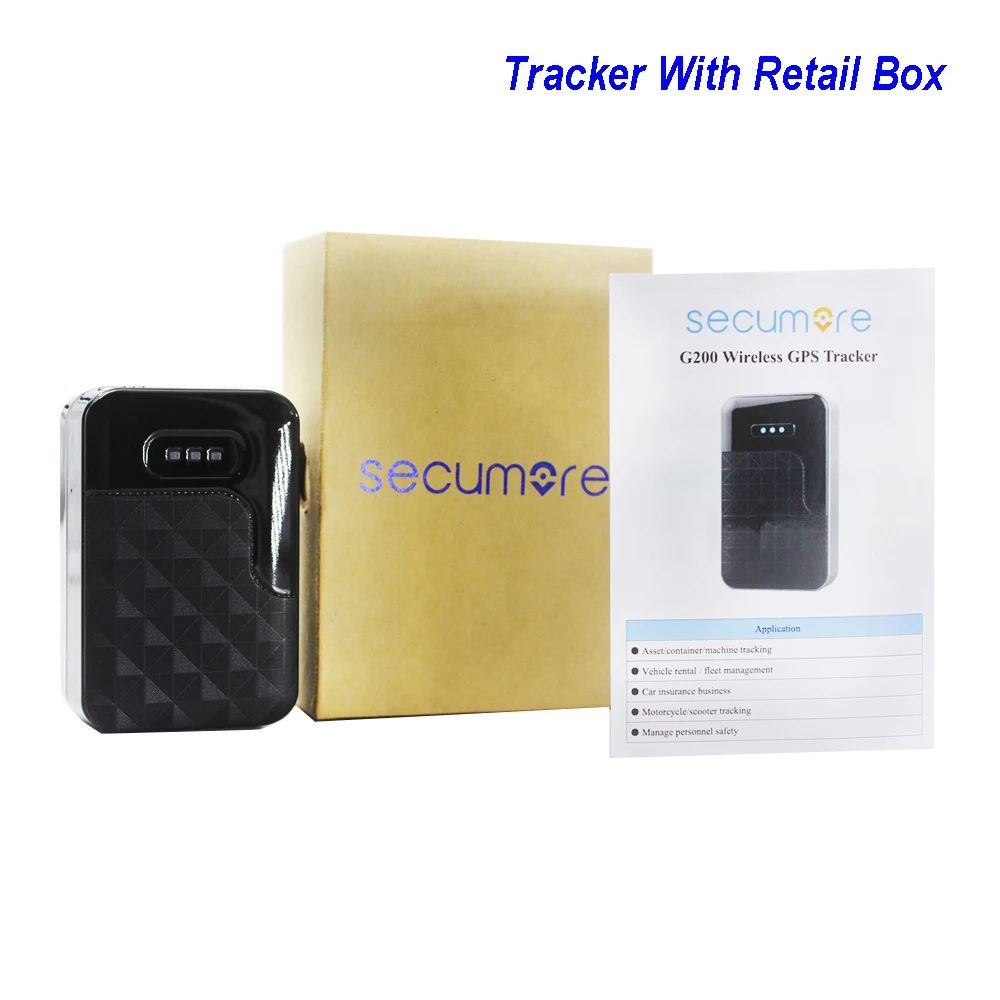 With Box Gps трекер автомобиля gps локатор gps трекер Водонепроницаемый магниты прослушивание голоса бессрочное бесплатное веб-приложение Google Map трек G200 - Цвет: With Box