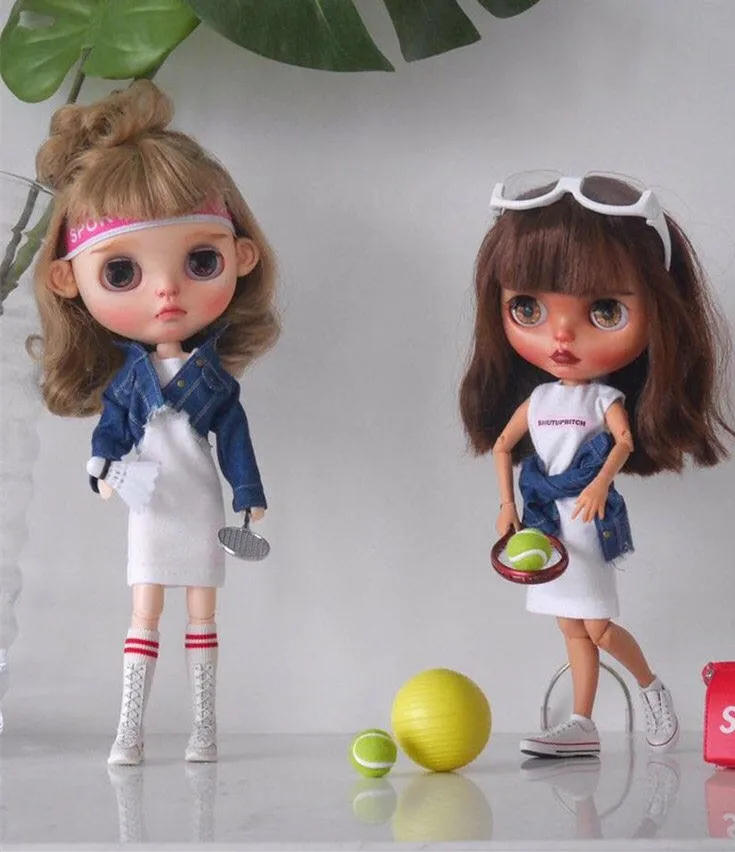 Новая 1/6 кукла [джинсовое пальто] Кукла длинная футболка куртка (для blyth azone Pullip BJD