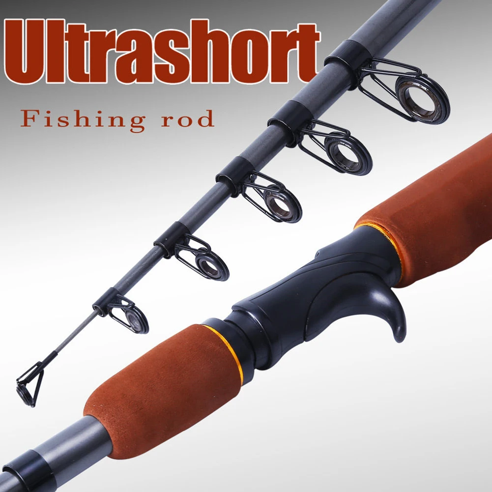 1.6M Brown Carbon Fiber Ice Fishing Rod Telescopic Spinning Casting Winter Pole Portable Tackle | Спорт и развлечения