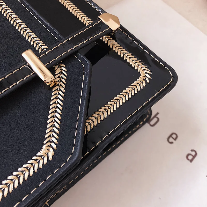 

British Style Chain Bag Small Package Simple Classic Crossbody Bag Female Messenger Bag Scrub Leather Handbag Square Bag