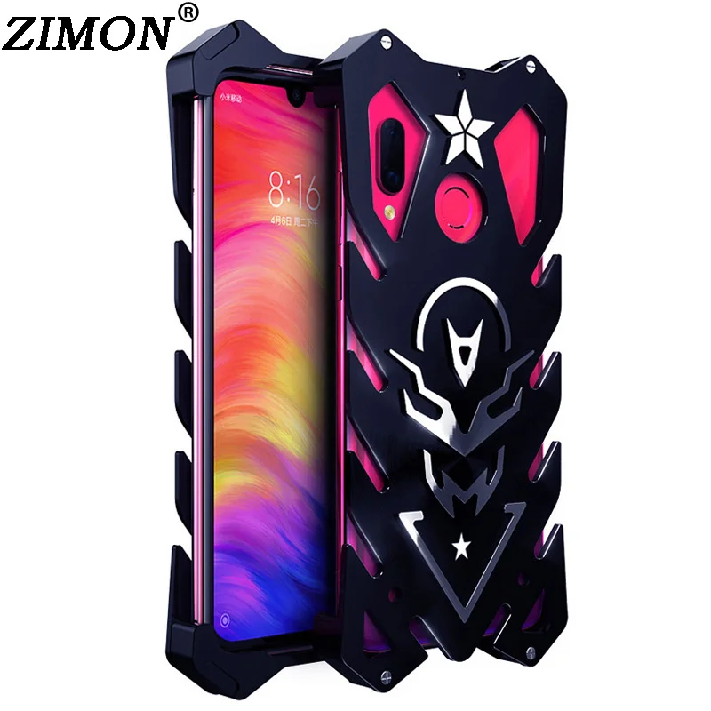 ZIMON качественный Алюминиевый металлический корпус чехол для Xiaomi Redmi 7 Чехол Fundas Redmi Note 7 Pro оболочка задняя крышка противоударный чехол s