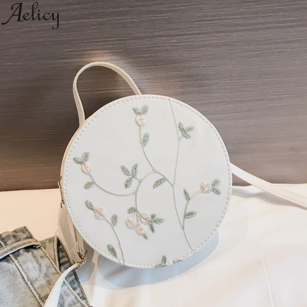Aelicy круговые сумки мессенджеры для женщин из искусственной кожи с цветочной