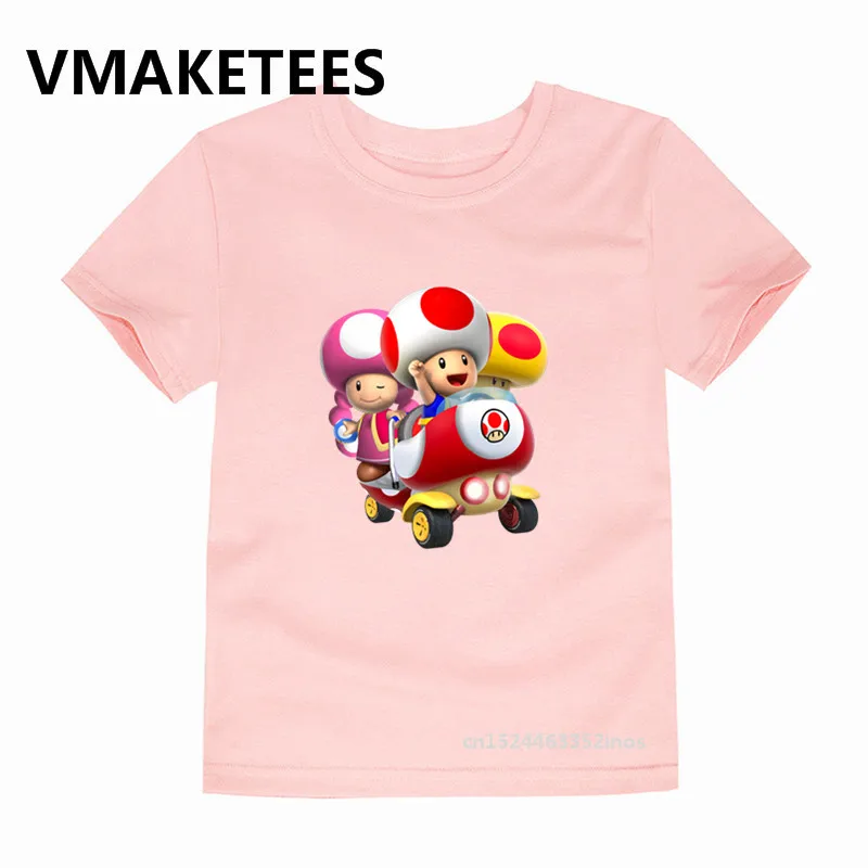Футболка для мальчиков и девочек с принтом Супер Марио Капитан Toad детские летние