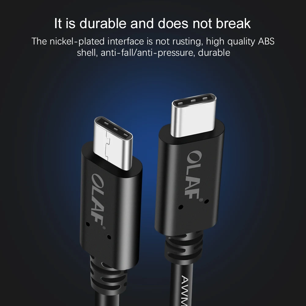 Олаф usb type C к USB C кабель для samsung Galaxy S9 Plus Note 9 поддержка PD 60 Вт QC3.0 3A кабель быстрой зарядки для устройств типа C