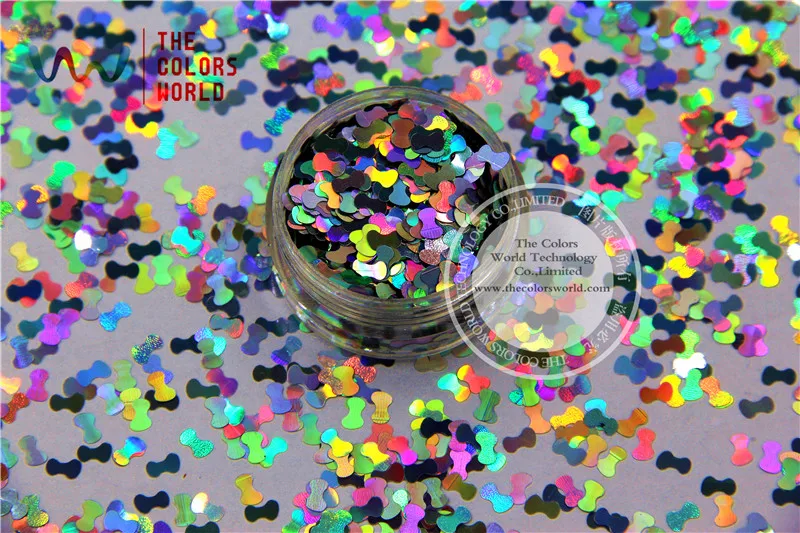 TCA100 лазерный голографический Серебряный Цвет бант в форме галстука 5 мм размер