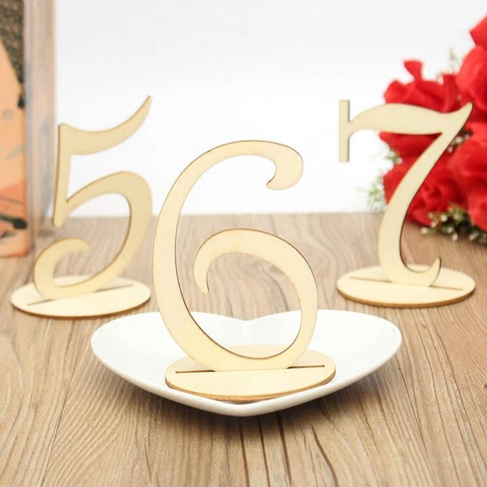 Деревянный Настольный Набор цифр 1 10/11 20 с основанием для свадьбы дня рождения