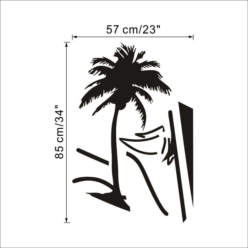 Настенные Стикеры с изображением кокосовой пальмы Пляжная парусная лодка для