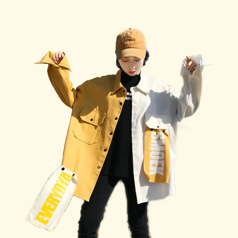 Женская свободная куртка в стиле пэчворк AULEAD весеннее пальто Harajuku уличная бомбер