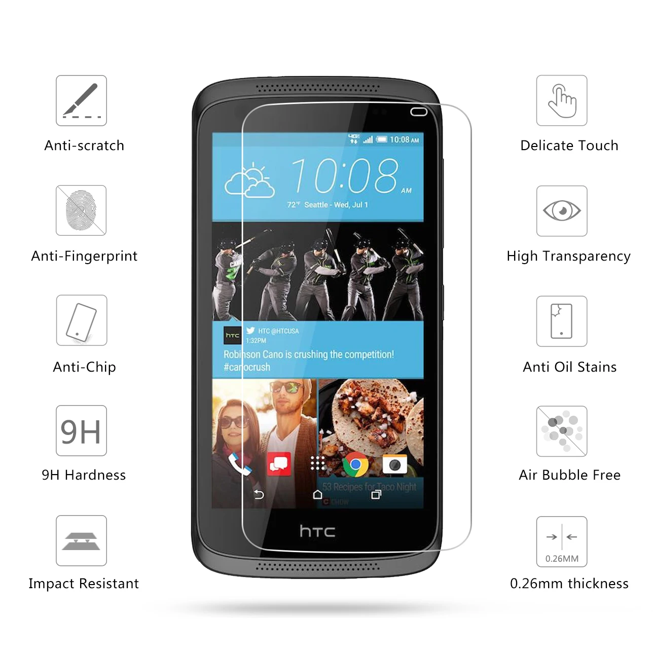 2.5D 0 26 мм 9H Премиум Закаленное стекло для htc Desire 526 526G 326 326g защита экрана закаленное