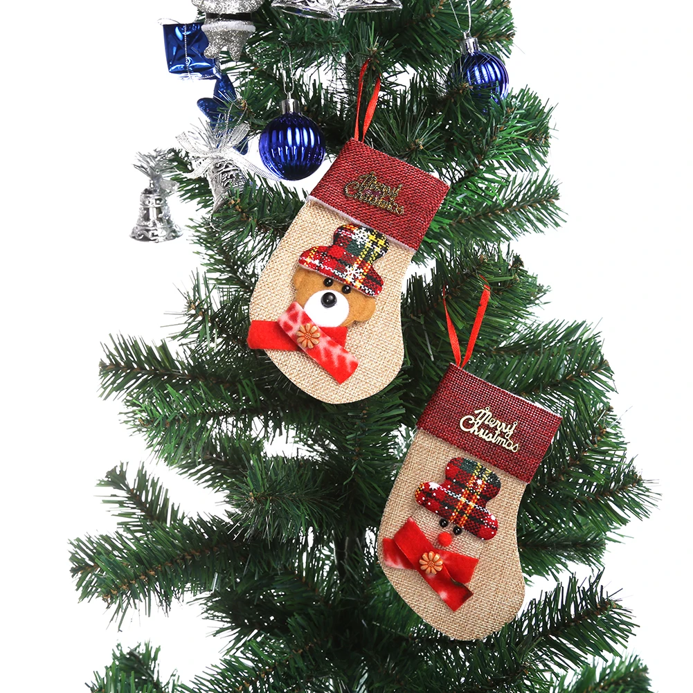 Decoracion Navidad Рождественский чулок Рождественская елка висячие украшения для дома