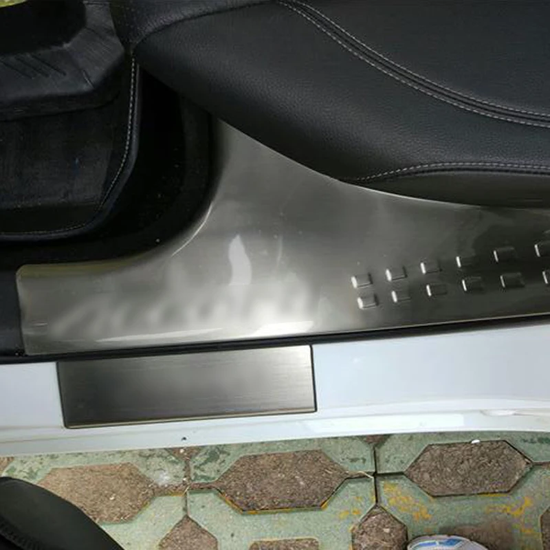 4 шт нержавеющей скребок для очистки ног на двери защита порога пластины педалей