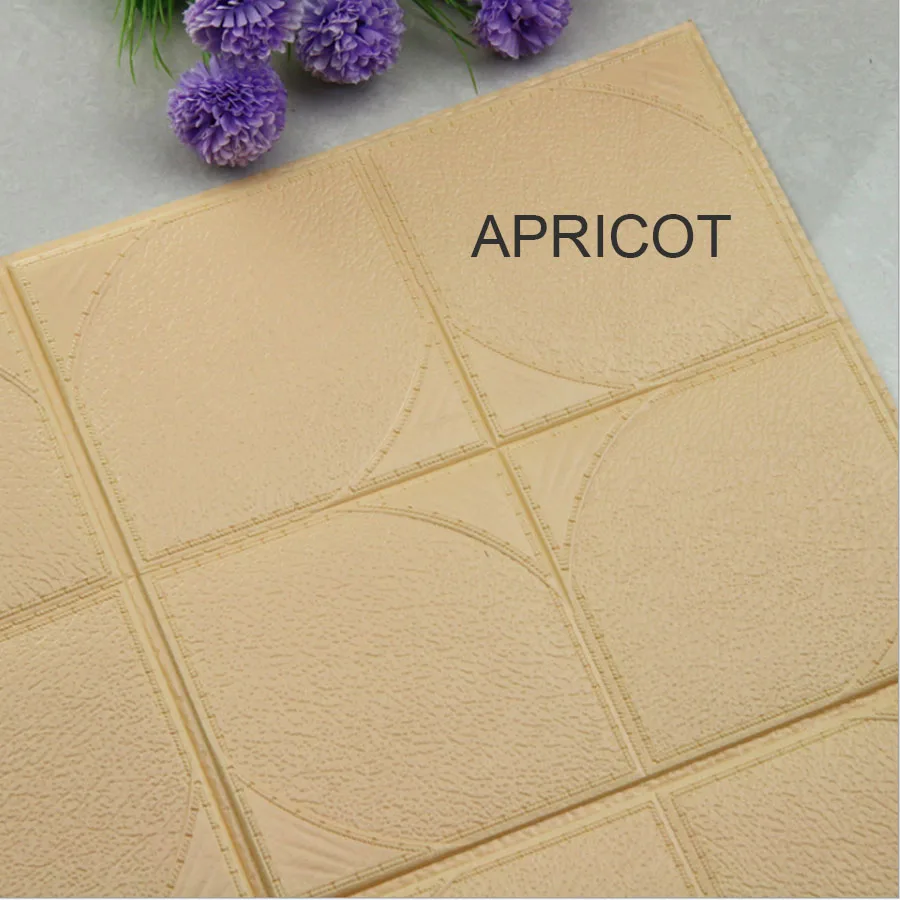 Apricot 3D пена мягкая посылка ТВ фон декоративные настенные наклейки гостиная водонепроницаемый DIY самоклеющиеся обои для детской комнаты - Цвет: Apricot