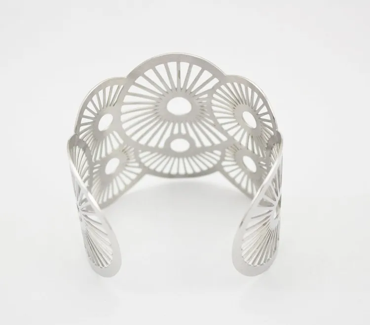 Полированное Серебро Цвет ажурный геометрический браслет ювелирные изделия