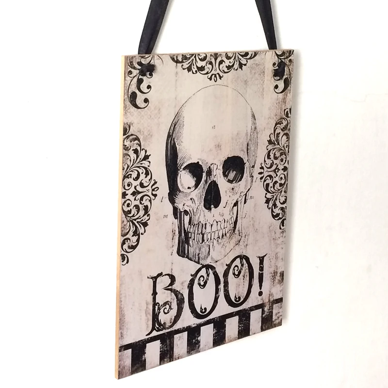 Скелет ужасов деревянный знак Хэллоуин вечерние настенные подвесные украшения