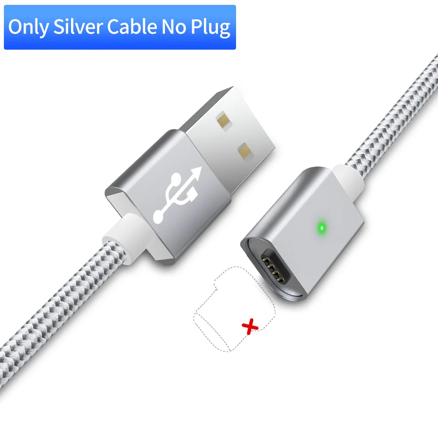 MANTIS Micro USB Магнитный кабель usb type C кабель для зарядки мобильных телефонов type-C USB-C кабель для iPhone huawei samsung Xiaomi 3A - Цвет: Only Silver Cable
