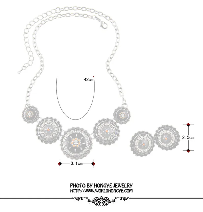 Набор украшений для женщин в богемном стиле этнический Винтажный серебряный