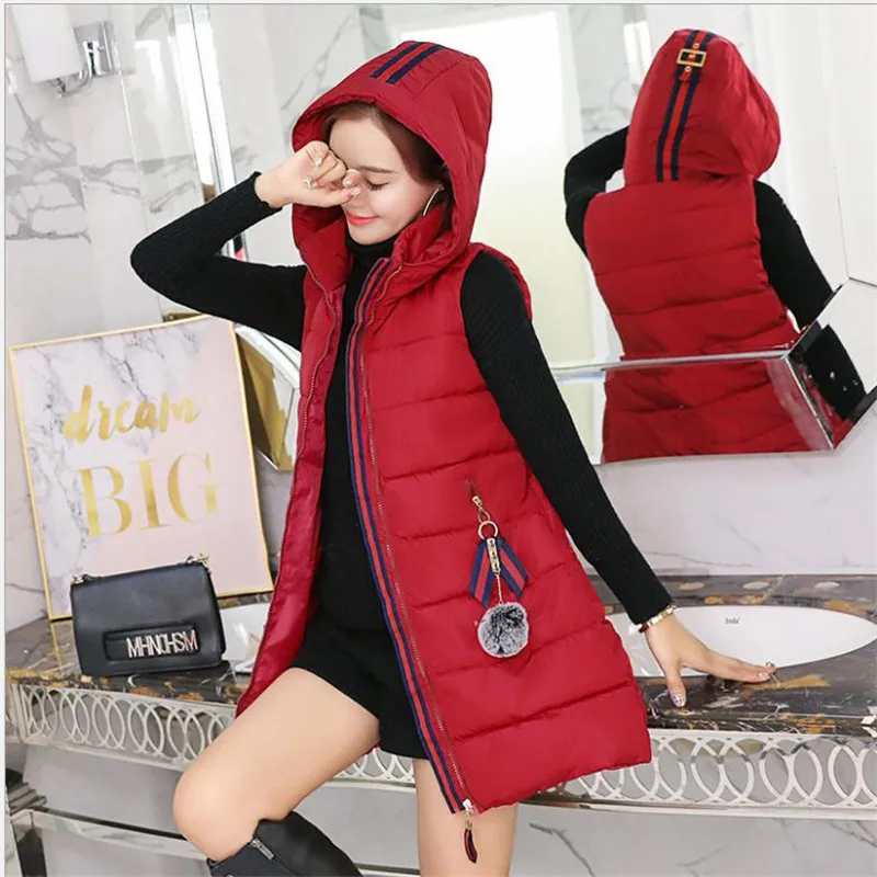 Милый осенне зимний женский жилет 2018 Новое поступление Модный хлопковый средней