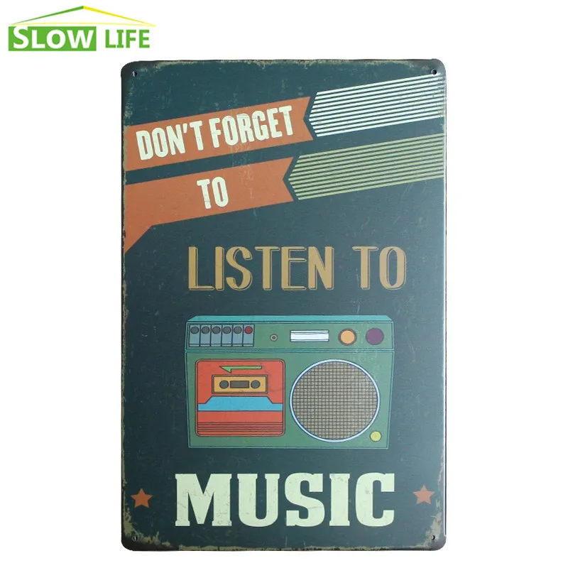 Музыкальный металлический жестяной знак Настенный декор винтажный домашний