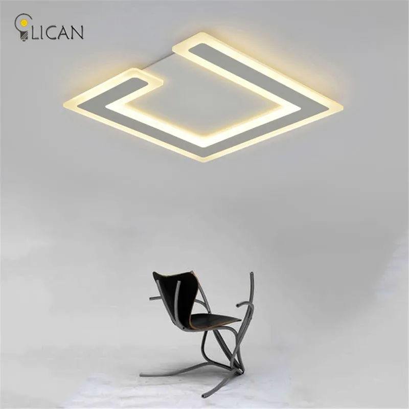 Lican современные светодиодные Потолочные светильники гостиной Спальня Abajur Luminarias блеск de плафон 110 В 220 В прямоугольник потолочный светильник приглушить