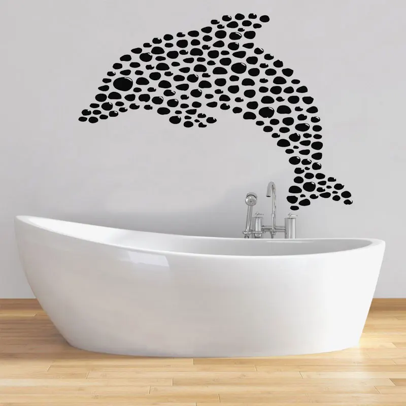 

Ocean Sea Dolphin Vinyl Wall Sticker Home Decor Bathroom Fish Decal Room Coastal Decoration Mural Removable Waterproof 3329