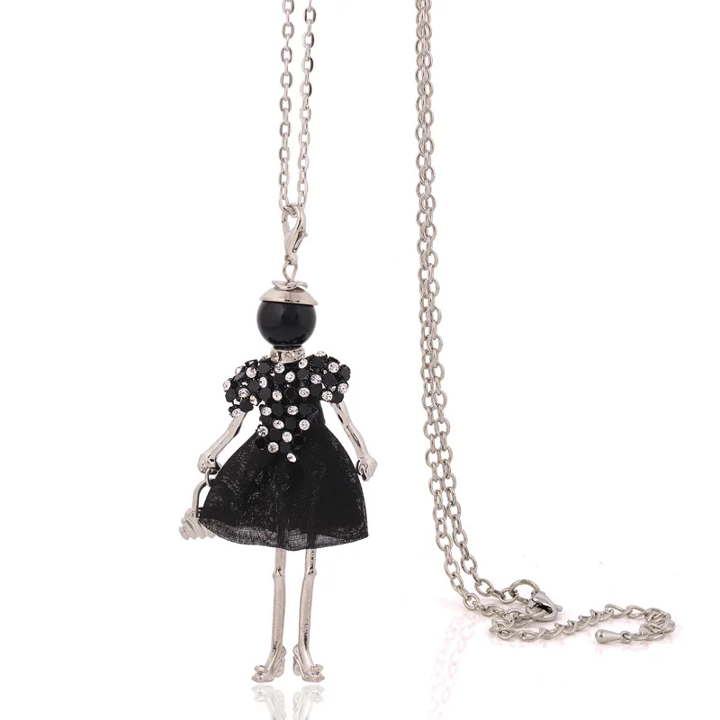 Женское Ожерелье модное из трикотажной ткани с длинной цепочкой|doll necklace|fashion