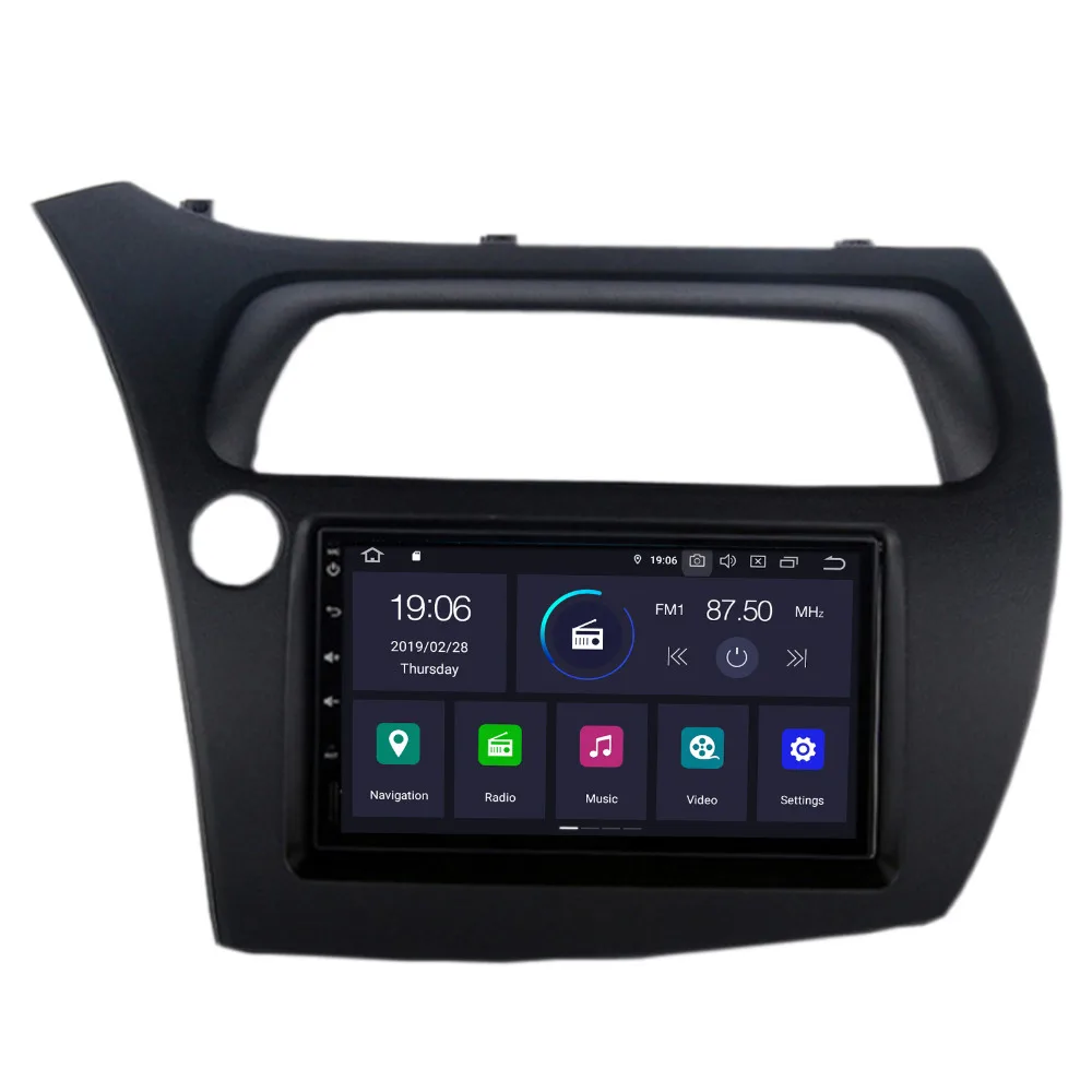 COIKA " Android 9,0 система Двойной Дин радио для Honda Civic(хэтчбек) 2006-2012 gps Navi воспроизведение BT 2+ 16G ram четырехъядерный