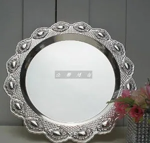 7014 металлическая тарелка посеребренный поднос для закусок старшая подставка