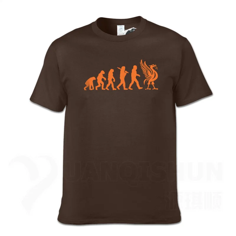 Liverpool Evolution, футболка, печень, птица, забавная футболка, Рождественский подарок на день рождения, 16 цветов, хлопковые футболки, новинка, унисекс, Забавные топы, футболка, 3XL - Цвет: Chocolate  2