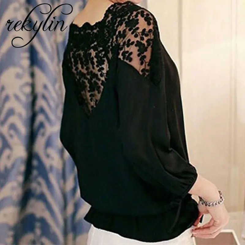 Новинка 2019 года. Кружевная шифоновая блуза с рукавом 3 \ 4. |