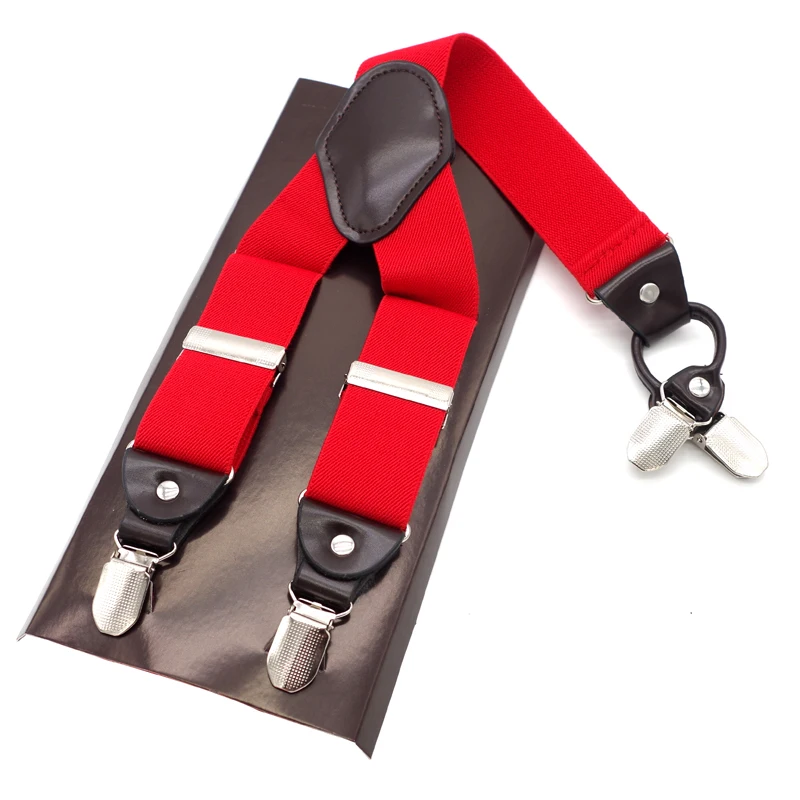 Новые кожаные эластичные подтяжки с 4 клипсами для взрослых свадьбы брюки в