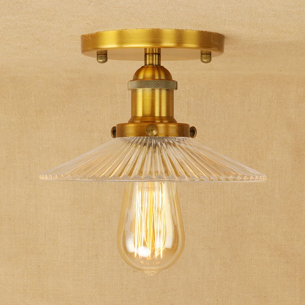 Классический потолочный светодиодный светильник E27 железная стеклянная лампа в