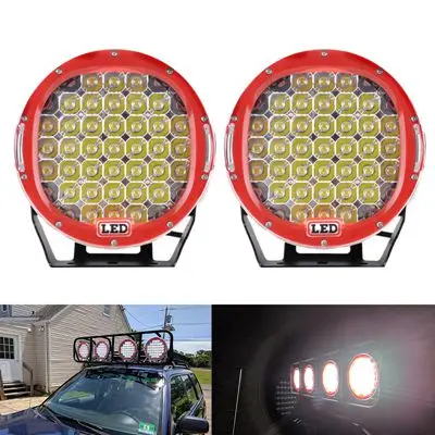 2PCS SPOT RED 9 дюймов красный черный круглый светодиодный дальнего света 12 В 24 в светодиодный внедорожный свет 185 Вт светодиодный рабочий свет для внедорожника ATV UTV 4WD 4X4 - Цвет: 2PCS SPOT RED
