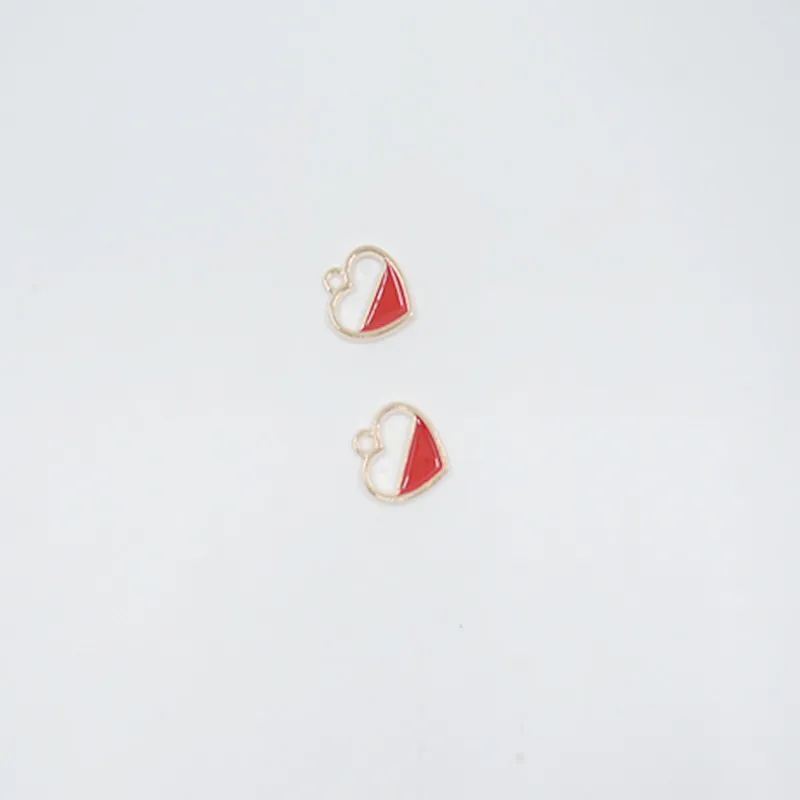 

100pcs/lot new metal drip gold heart beads charms connectors for diy women earrings pendant necklace jewelry making accessories