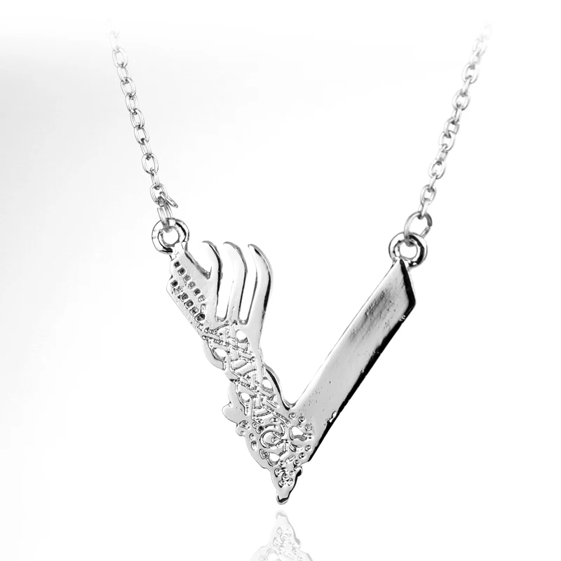 

MQCHUN Jewelry Tv Series Vikings Icon Necklace Vikings "V"Logo Pendant Ragnar Lodbrok Men Women Birthday Christmas Party Gift