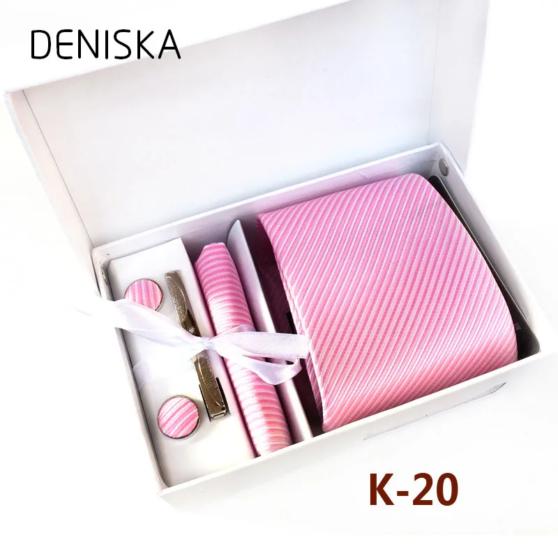 Дениска классический Для мужчин s полосатые галстуки комплект полиэстера