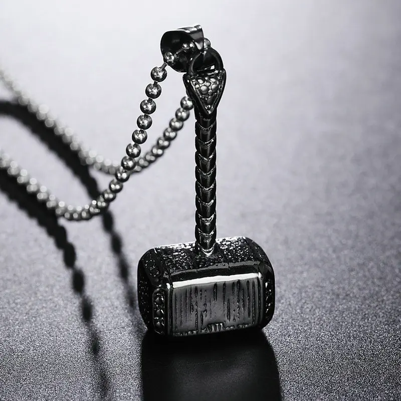 Amgj панк Титан Сталь Молотки Подвески Цепочки и ожерелья для мужчин Best подарок