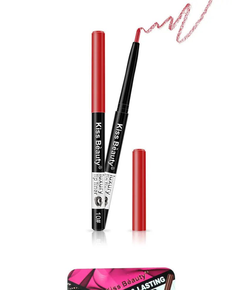 Kiss beauty, матовый телесный карандаш для губ, водостойкий стойкий красивый карандаш для губ, сексуальная красная помада тыквенного цвета, Косметическая Ручка KB011