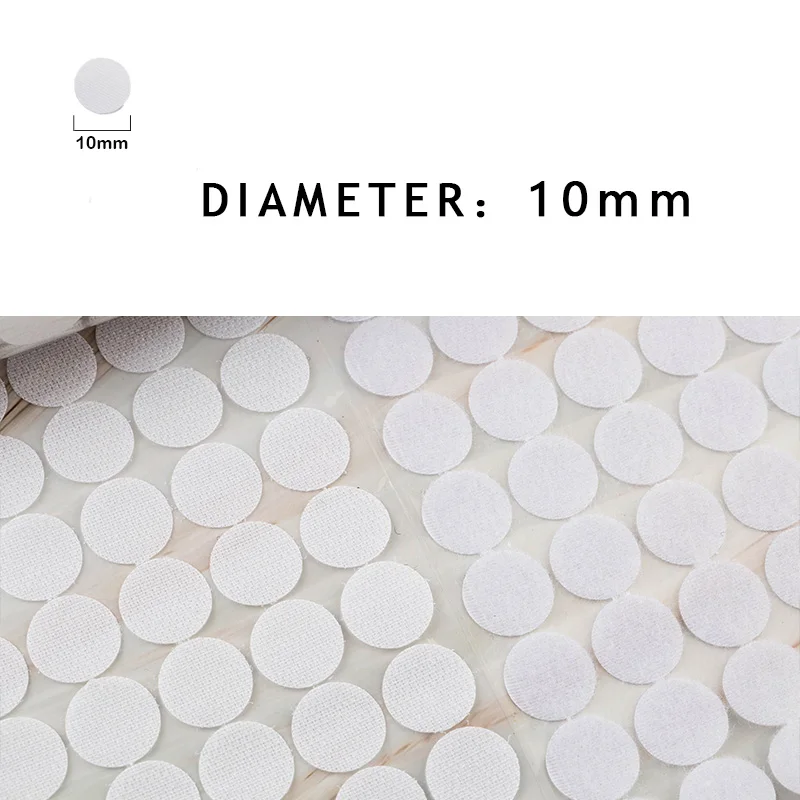 10mm white -100pairs Волшебный нейлоновый клей на крючках и петлях, стикер, крепкая самоклеящаяся нейлоновая водонепроницаемая клейкая лента для шитья, ремесло, аксессуар «сделай сам» - Цвет: 10mm white -100pairs