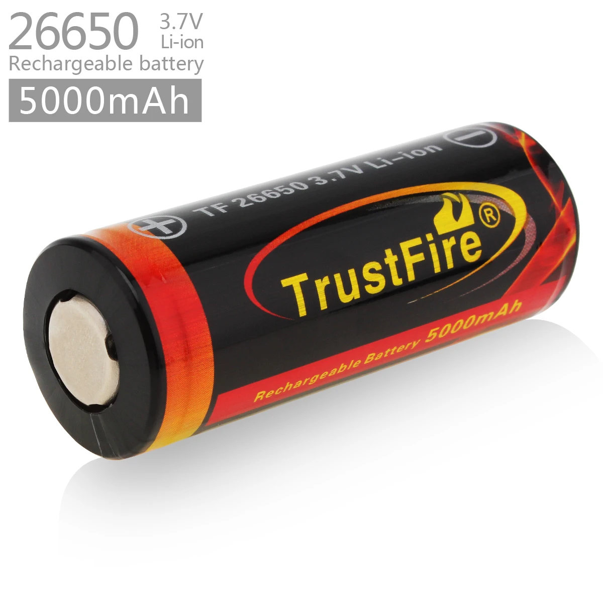 1 шт. TrustFire 3 7 В 26650 литий ионный аккумулятор высокой емкости 5000 мАч с защитной
