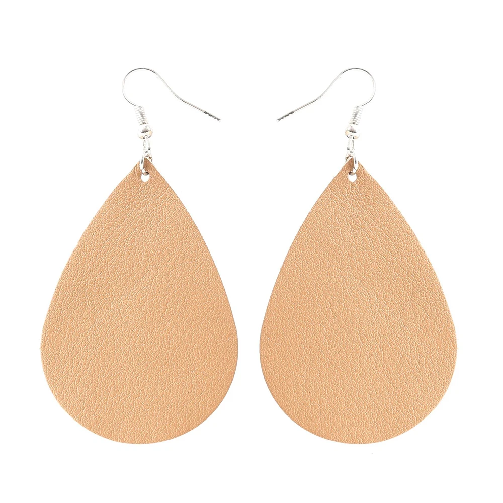 Leather Earrings Antique Looking Dangle Teardrop Earrings(Khaki)1 Pair Khaki | Украшения и аксессуары
