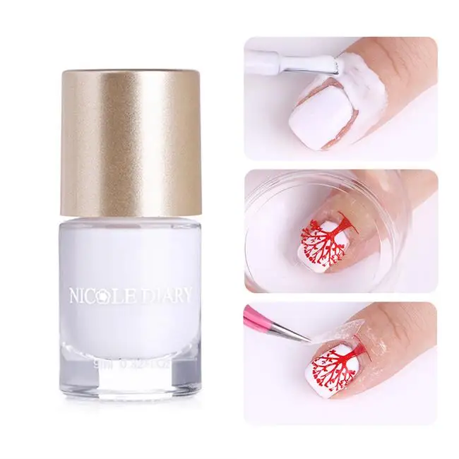 Odor-free Peel off NICOLE дневник 9 мл стемпинг ногтей Покрытие красочный дизайн ногтей штамп Пластина Печать лак конфеты оболочки ногтей Маникюр Искусство Лак - Цвет: Odor-free Peel off