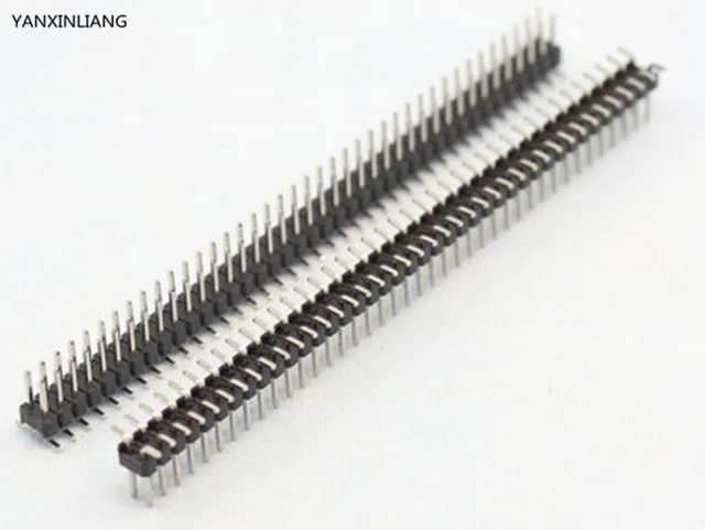 2 шт. шаг 54 мм 80 Pin 2x40Pin SMT SMD двухрядный наружный штырьковый разъем для Arduino черный |