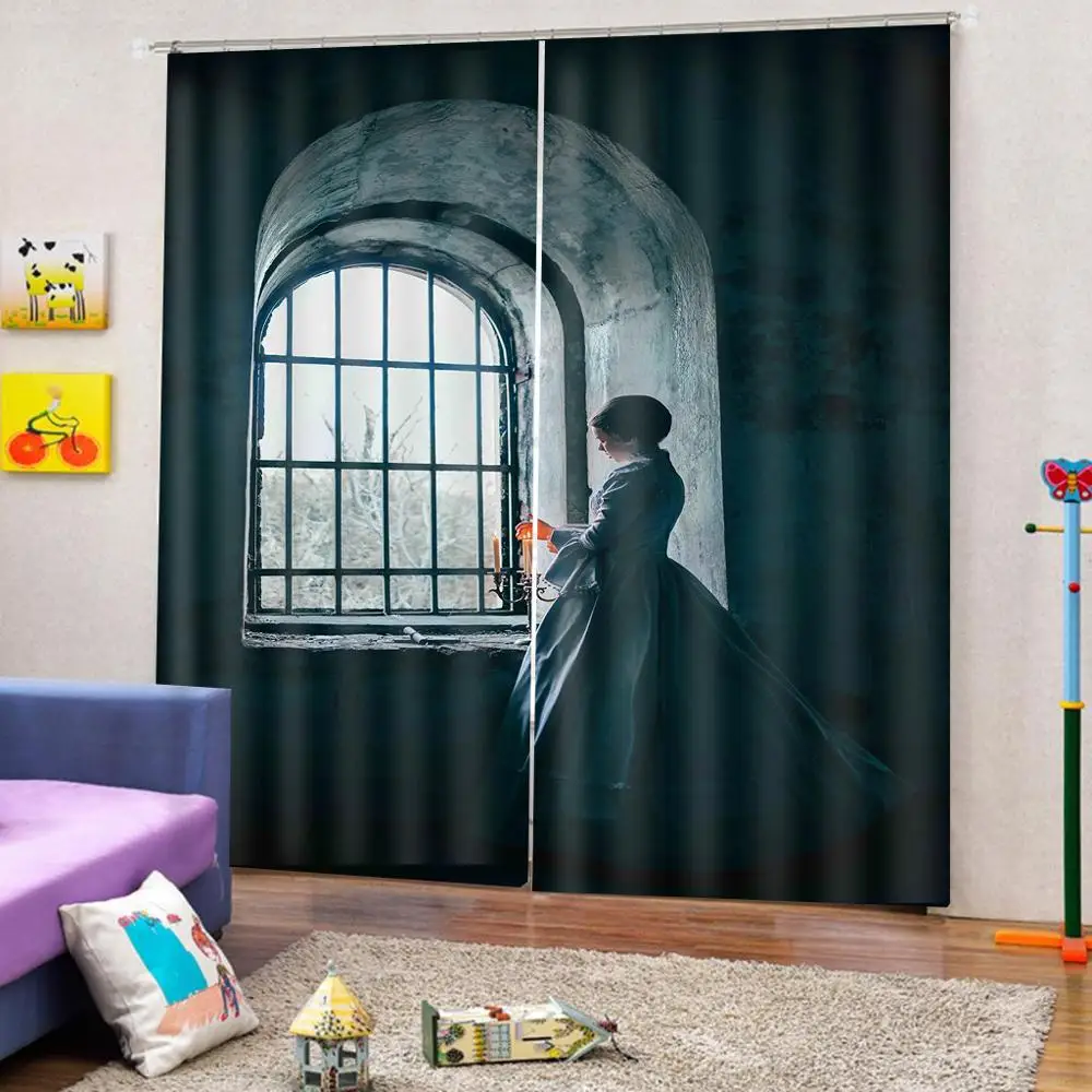 Роскошные затемняющие 3D оконные занавески по индивидуальному размеру для