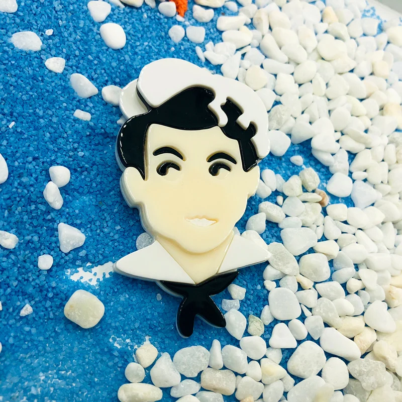 SexeMara акриловая брошь в виде моряка из мультфильма для мальчиков персонажа белая