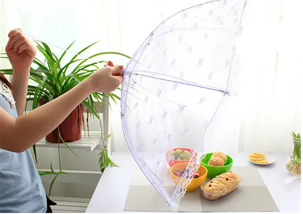 Food Covers Umbrella Style Anti Fly Mosquito Kitchen diameter 65cm cooking Tools meal cover Hexagon gauze table food TY271 |