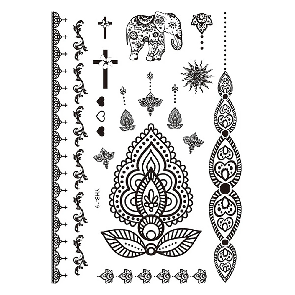 Временные тату-наклейки в виде животных 5 шт. сова Бабочка слон журавль