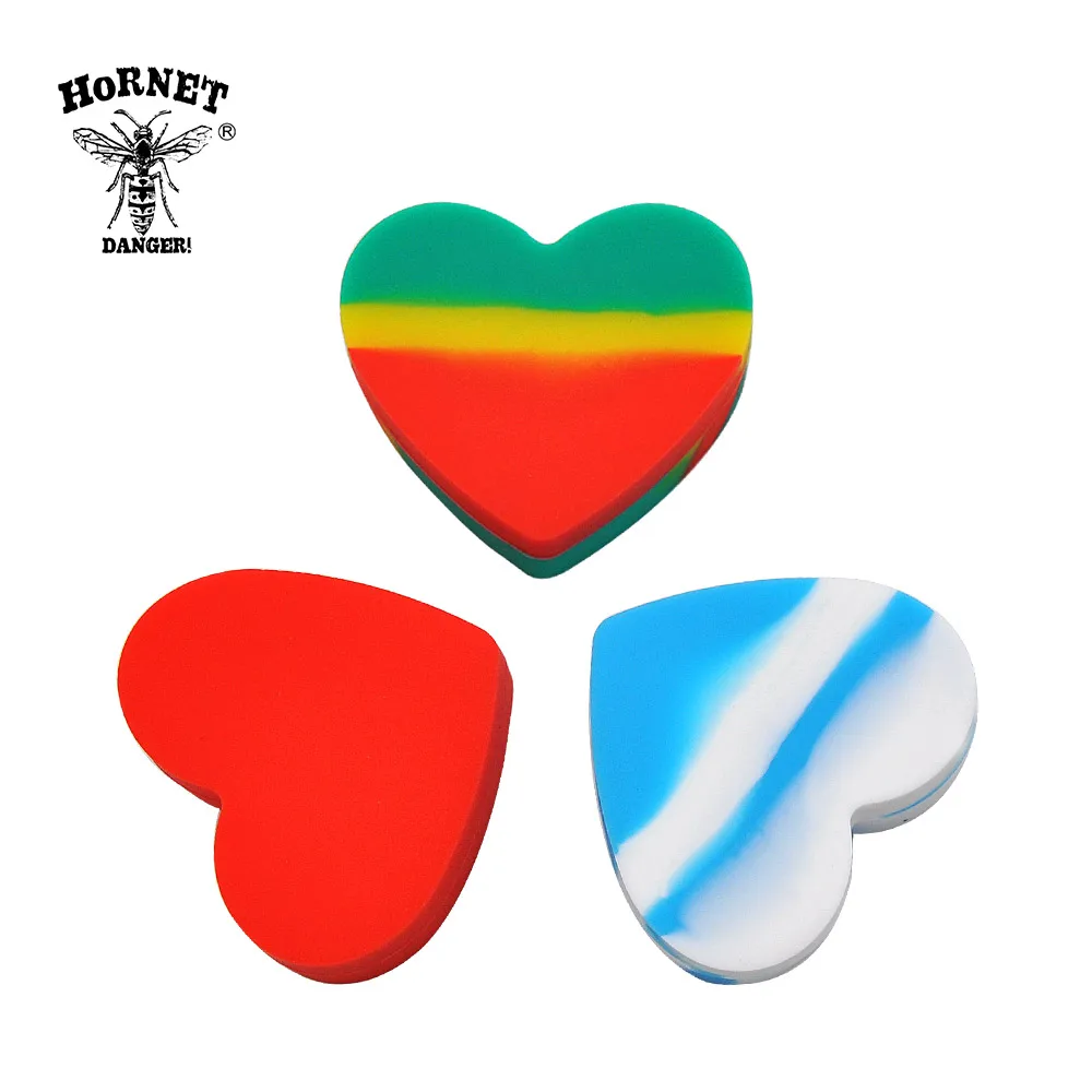 HORNET LOVE Heart форма воска масляная банка 18 мл объем FDA силиконовая восковая емкость
