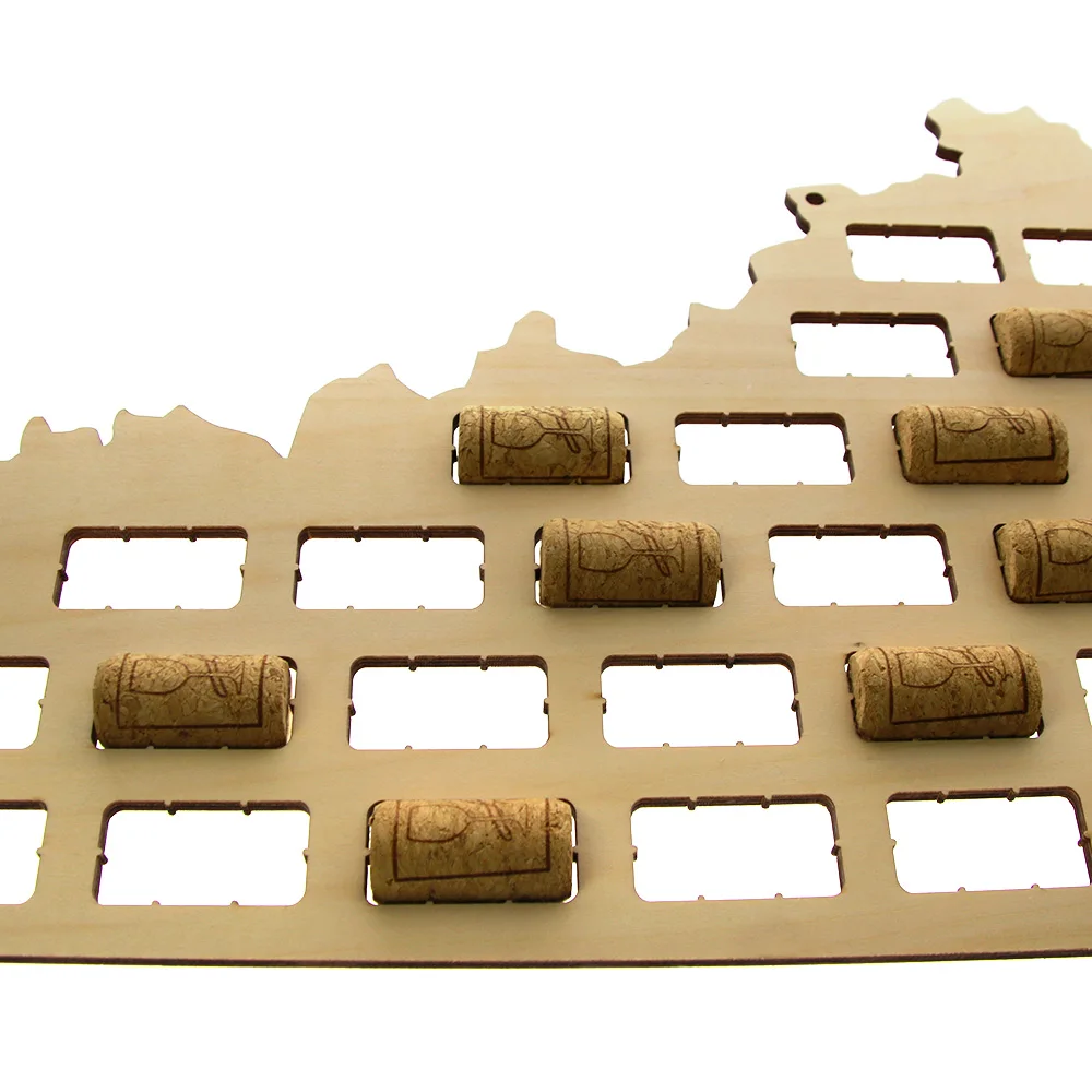 Kentucky of the USA Wine Cork Map Rustic табличка винная пробка домашний Декор деревянный вырез